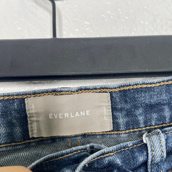 Everlane Womens Jeans Size 29 High Rise Kick Crop Medium Wash Denim Regular - Picture 3 of 13